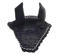 Black Horse Ear Net, Knitted Fly Bonnet For Horse, Equestrian Competition, & Training, Essential Horse Equipment