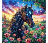 Black Horse Galaxy 100 Piece Complete Jigsaw Puzzle Set Teens Beginners Educational Challenge Puzzle Fans Group Play Anniversary Quality Material 28x28cm