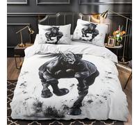Black horse galloping 3D Pattern Duvet Cover 3-Piece Ultra-Soft Microfiber Durable Dynamic animal Comforter Cover 2 Pillowcases Hidden Zipper Machine Washable Kids Teens Super king（260x220cm）