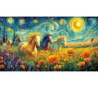Black Horse Galloping Through Flames Jigsaw Puzzle 1000 Pieces - Fun Family Activity Great Gift Idea Challenging for Adults 38x26/1000pcs