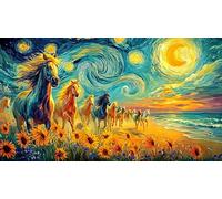 Black-horse-galloping-through-water-under-stormy-sky 1000 Piece Puzzle for Adults and Kids Age 12 Years Up Recycled Paper Fun and Challenging Family Game for Wall Decor 38x26/1000pcs