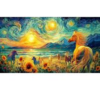 Black-horse-galloping-through-water-under-stormy-sky Adult Jigsaws 1000Pc Educational Game Decompression Fun Present for Home for Adults and Kids Age 12 Years + Puzzle 70x50/1000pcs