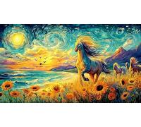 Black-horse-galloping-through-water-under-stormy-sky Puzzle Game 1000 Piece Educational Game Challenge Fun Present & Activity for Home Great Gift Idea for Women, Gifts for Men 70x50/1000pcs