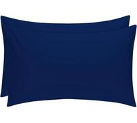 Black Horse Housewife Pillowcases Pair of Polycotton and 100% Cotton, Soft and Cozy Standard Pillow Covers Dyed in Trendy Colors&Size 50 cm x 75 cm (Housewife Pack of 2, Navy Blue)