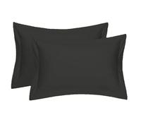 Black Horse Oxford Pillowcases Pair of Polycotton and 100% Cotton, Soft and Cozy Standard Pillow Covers Dyed in Trendy Colors&Size 50 cm x 75 cm (Oxford Pack of 2, Black)