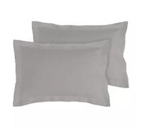 Black Horse Oxford Pillowcases Pair of Polycotton and 100% Cotton, Soft and Cozy Standard Pillow Covers Dyed in Trendy Colors&Size 50 cm x 75 cm (Oxford Pack of 2, Silver)