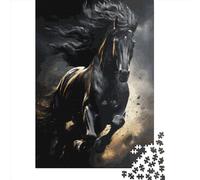 Black Horse Paper Jigsaw Puzzle for Adults 1000 Piece Puzzles for Teenagers Creative Jigsaw Puzzles Family Challenging Games Toys 1000pcs (38x26cm)