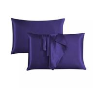 Black Horse Silk Satin Pillow Cases 2 Pack AUBERGINE,Silky Pillowcases Soft and Cozy Standard Pillow Covers Dyed in Trendy Colors-Size (50 x 75 cm)