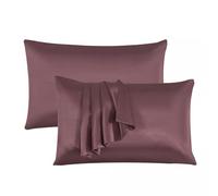 Black Horse Silk Satin Pillow Cases 2 Pack BLUSH-PINK, Silky Pillowcases Soft and Cozy Standard Pillow Covers Dyed in Trendy Colors-Size (50 x 75 cm)