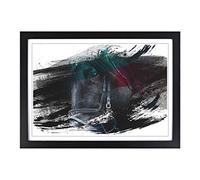 Black Horse Stallion V2 Framed Print | A2 Black Framed Wall Art | Ready to Hang | Modern Animal Picture | Living Room Bedroom Lounge Office