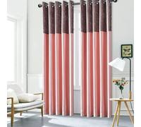 Black Horse Surrey Pair of Crushed Velvet Curtains - Top Faux Silk Window Panels - Fully Lined Eyelet Ring Top for Stylish Windows - Blush Pink, width 46" x Drop 72"