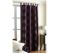 Black Horse Surrey Printed Flock Star Design Curtain Panels 145x228cm - Assorted Colours > Colours : Purple, Red, White (Purple)