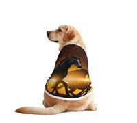 Black Horses Red Glowing Clouds Print Dog Outfit Sleeveles, Funny Pet Dog Clothes Machine Washable Shirt Vest For Medium Large Dogs