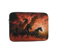 Black Horses Red Glowing Clouds Print Laptop Sleeve 17 inch, Ultra-Thin Computer Bag Notebook Computer Tablet Laptop Bag for Office Daily Commute