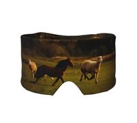 Black Horses Red Glowing Clouds Print Print Soft Eye and Ear Muffs for Adults Sleeping Protection Cover for Travel Nap Relief