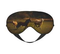 Black Horses Red Glowing Clouds Print Satin Sleep Mask & Eye Mask | Deep Dream Sleep Masks for Women & Men | Soft Sleeping Eye Mask to Nourish Skin