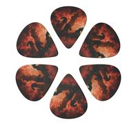 Black Horses Red Glowing Clouds Printed Guitar Picks -6 Pcs Guitar Picks Plectrum,Guitar Accessories,Electric Guitar Pick 0.71mm