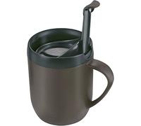 Zyliss Hot Mug Cafetiere, Plastic/Silicone, Grey, Coffee Travel Mug/Insulated Coffee Mug/Filter for Ground Coffee/Mug with Lid/Camping Mug, Dishwasher Safe