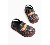 Black Hot Wheels Print EVA Ankle Strap Clogs 1-2