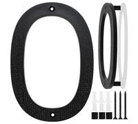 Black House Number, 20cm Large, Floating House Number Plaque, Street Door Number made from ABS Plastic with 3D Effect for Office Doors, Mailboxes, Garages - Digit(0)