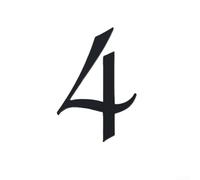 Black House Number 70mm Self-Adhesive Digit 0-9(4)