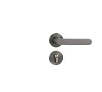 Black Household zinc Alloy Solid Wood Bedroom Silent Modern Simple Bedroom Magnetic Split Lock Hardware Door Lock(Gun Ash 7255 Round Magnetic)