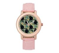 Black Howler Monkey Women's Wrist Watch Fashion Alloy Quartz Watch with Strap Easy to Read