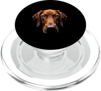 Black Hungarian Pointer Dog Vizsla Face PopSockets PopGrip for MagSafe