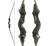 Black Hunter Archery Takedown Recurve Bow American Longbow Adult Right Hand Hunting Wood Bow 60",30-60lbs Target Practice (50)