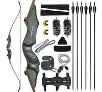 Black Hunter Bow and Arrow 60 Inch Takedown Recurve Bow 20-60lbs Archery Left Hand Bow Sets for Adults Hunting Shooting Arrows (60LBS)