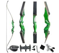 Black Hunter Takedown Recurve Bow 60" Hunting Bow Set with Arm Guard Finger Guard Bow Stringer Fur Pad Arrow Rest Laminated Limbs Wooden Bow Riser Draw Weights in 20-60 lbs Right Hand (40 lbs)