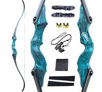 Black Hunter Takedown Recurve Bows for Adults Archery Bow Set 60" 20-60 lbs Right Hand Wooden Riser with Arm Guard and Finger Guard for Outdoor Training Competition (55 lbs)