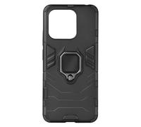 Black Hybrid Case with Metal Ring Stand for Xiaomi Redmi 12C.