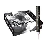 Black Ice Fountain Candles - 12cm Indoor Sparkler Candles for Cakes & Celebrations | 36-Pack