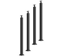 Black il for Indoor & Outdoor Stairs - 30cm to 600cm Adjustable - Iron Square Tube Includes Set Sturdy Support for Steps & Landings (Size: 240cm)