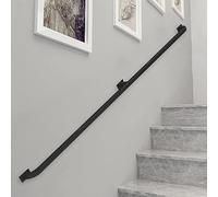 Black il for Stair Det Wrought Iron Railing with Wall Mount Bracket Safe Grab Bar for Loft Villa Indoor & Outdoor Hallway (Size: 270cm)