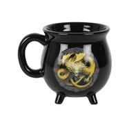 Black Imbolc Cauldron Mug by Anne Stokes - 10cm x 10cm (1 Pc.) - Colour Changing Magic Mug, Unique Witchcraft Brew Design - Enchanting Gift - Perfect for Home Decor