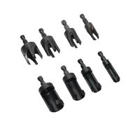 Black Imperial Plug Cutter Kit, Hex Shank Drill Bit Set for Woodworking, 4 Sizes (1/4", 3/8", 1/2", 5/8") - For Creating Wooden Dowels & Repairing Screw Holes