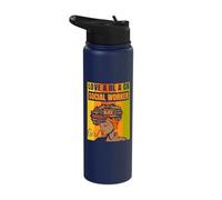 Black Independence Day - Love a Black Social Worker Girl Stainless Steel Insulated Water Bottle