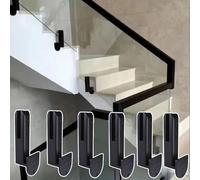 Black Indoor Glass Railing Clamp Stainless Steel Side-Mounted Spigots for 4/5" - 1/2" Glass Balustrades 6-Pack Panel Stabilizers for Decks Balconies and Stairs
