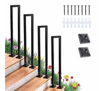 Black Indoor ir Railing - U-S il for irs Modern Nordic Design 35cm Metal Railing for Villas Balconies & Hallways - & Safe Solut for Home Décor