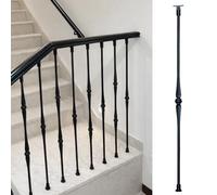 Black Indoor Stair Baluster Spindles, Deck Handrail Railing Pillar for Gallery Atrium Apartment Stairway, 95cm Tall Guardrail Column(Style A)