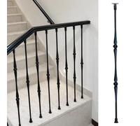 Black Indoor Stair Baluster Spindles, Deck Handrail Railing Pillar for Gallery Atrium Apartment Stairway, 95cm Tall Guardrail Column(Style B)