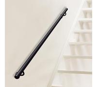 Black Industrial Metal Grab Rail for Stairs 10ft Safety il Wall Mounted Balustrade Support Staircase Railing Kit for Enhanced Safety & Stability