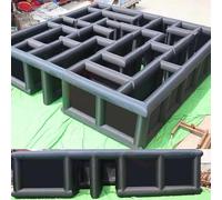 Black Inflatable Maze Kids Obstacle Course Halloween Haunted House（26x26ft /8x8m with blwoer ）