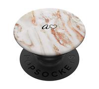 Black Initial Letter A Heart Minimalist Rose White PopSockets PopGrip: Swappable Grip for Phones & Tablets