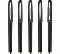 Black Ink Rollerball Pens 1.0mm Ballpoint Tip for School Office Business (Pack of 5)
