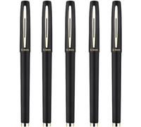 Black Ink Rollerball Pens Fine 0.5mm Ballpoint Tip (Pack of 5)
