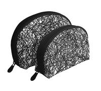Black Ink Scribbles Cosmetic Bag, Travel Clutch Bag for Women and Girls