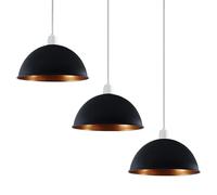 Black Inner Gold Lampshade for Ceiling 21cm Lamp Shades Set of 3 Light Shade Ceiling Light Industrial Light Shades Replacement Pendant Lighting Easy Fit Kitchen Shade for Indoor Pendant Light Shade